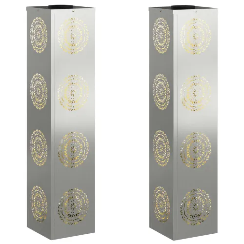 Solarna LED svjetlost za stazu 2 kom. Topla bijela - 18 x 18 x 80 cm Galvanizirani čelik Uzorak kruga Cijena
