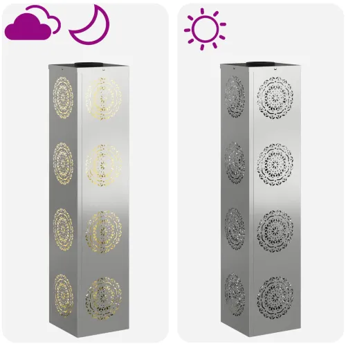 Solarna LED svjetlost za stazu 2 kom. Topla bijela - 18 x 18 x 80 cm Galvanizirani čelik Uzorak kruga Cijena
