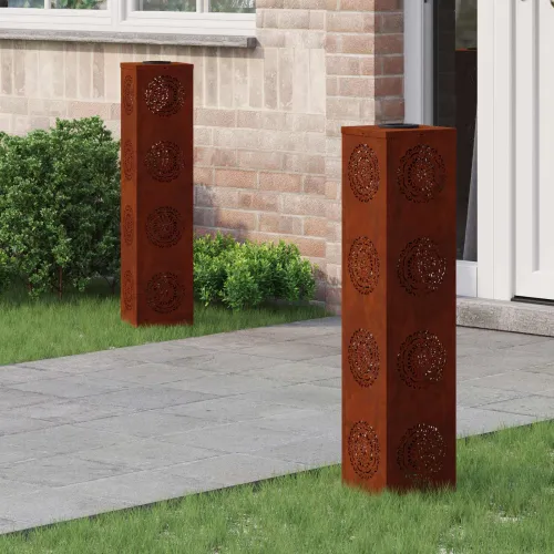 Solarna LED svjetlost za stazu 2 kom. Topla bijela - 18 x 18 x 80 cm Otporni čelik Uzorak kruga Cijena