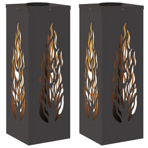 Solarna LED svjetlost za stazu 2 kom. Topla bijela - 18 x 18 x 50 cm Crna Uzorak plamena Cijena