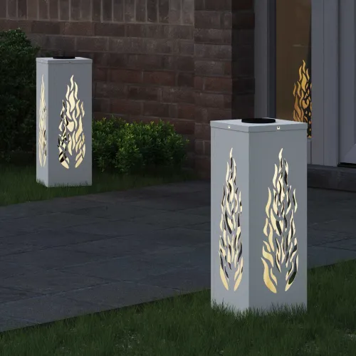 Solarna LED svjetlost za stazu 2 kom. Topla bijela - 18 x 18 x 50 cm Bijeli Uzorak plamena Cijena