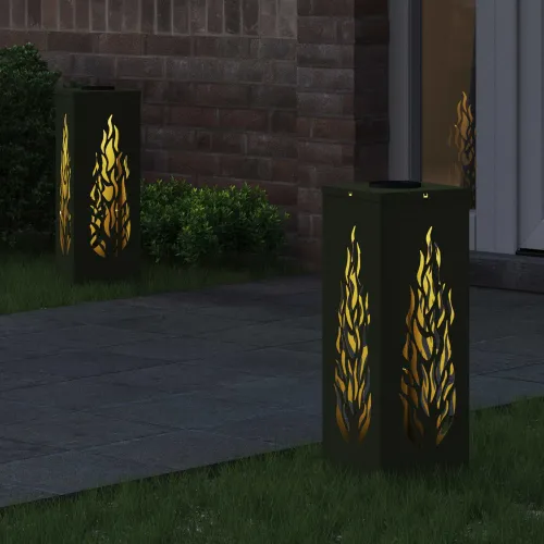 Solarna LED svjetlost za stazu 2 kom. Topla bijela - 18 x 18 x 50 cm Maslinovo zelena Uzorak plamena Cijena