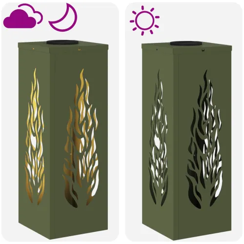 Solarna LED svjetlost za stazu 2 kom. Topla bijela - 18 x 18 x 50 cm Maslinovo zelena Uzorak plamena Cijena