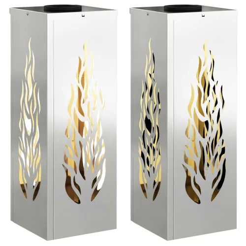 Solarna LED svjetlost za stazu 2 kom. Topla bijela - 18 x 18 x 50 cm Galvanizirani čelik Uzorak plamena Cijena