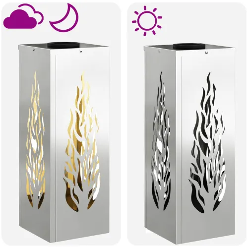 Solarna LED svjetlost za stazu 2 kom. Topla bijela - 18 x 18 x 50 cm Galvanizirani čelik Uzorak plamena Cijena