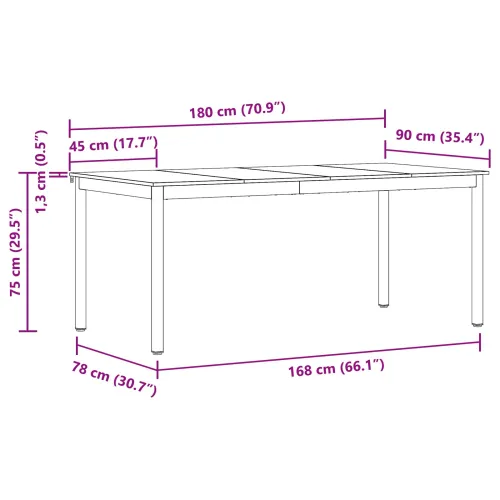 Blagovaonski stolovi 180 x 90 x 75 cm Konstruirano drvo - Crni hrast 180 x 90 x 75 cm Cijena