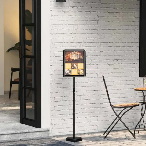 Stalci za sajmove Crna 30 x 25 x 128 cm Aluminij - Crna a3 Okvir s zaobljenim kutovima Cijena