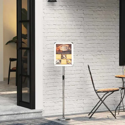 Stalci za sajmove Srebrna 30 x 25 x 128 cm Aluminij - Srebrna a3 Okvir s zaobljenim kutovima Cijena