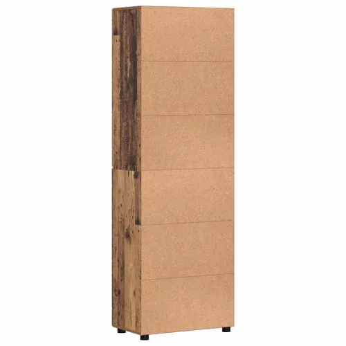 Kuhinjski ormarić FLORIN 60 x 35 x 182 cm Staro drvo Konstruirano drvo - Staro drvo s 4 staklena vrata Cijena