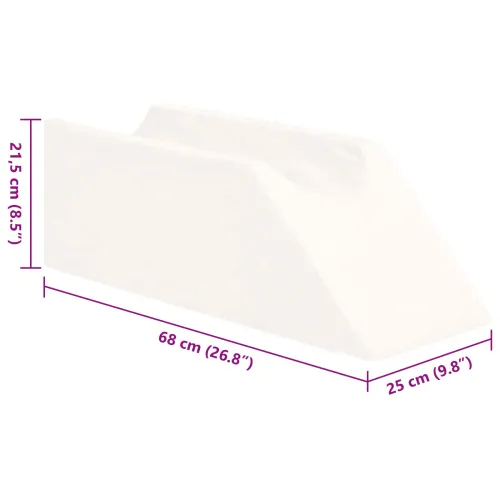 Jastučić za noge 68 x 25 x 21,5 cm Čvrst PU pjena Bijela - Bijela Cijena