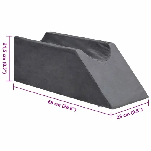 Jastučić za noge 68 x 25 x 21,5 cm Čvrst PU pjena Siva - Siva Cijena