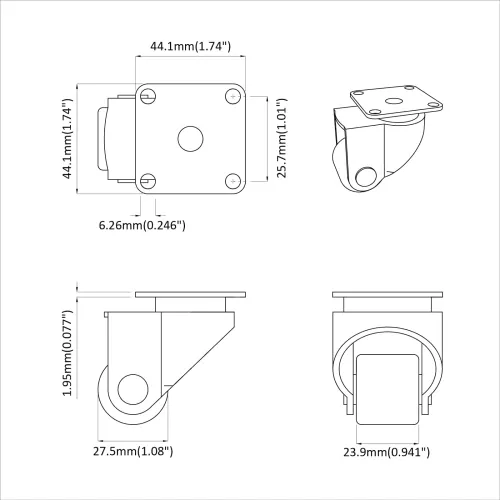 Kaster 12 kom. Srebrno 44,1 x 44,1 x 1,95 mm Najlon - 12 kom Cijena