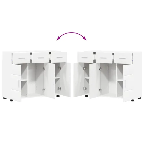 Kreveta FLORIN 88,5 x 30,5 x 73 cm Bijelo Konstruirano drvo - Bijela Sideboard s 3 ladice i 3 vrata Cijena