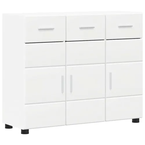 Kreveta FLORIN 88,5 x 30,5 x 73 cm Bijelo Konstruirano drvo - Bijela Sideboard s 3 ladice i 3 vrata Cijena