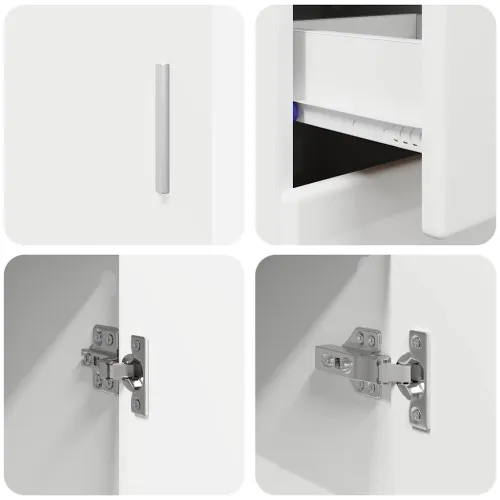 Kreveta FLORIN 88,5 x 30,5 x 73 cm Bijelo Konstruirano drvo - Bijela Sideboard s 3 ladice i 3 vrata Cijena