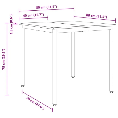 Blagovaonski stolovi 80 x 80 x 75 cm Konstruirano drvo - sonoma hrast 80 x 80 x 75 cm Cijena