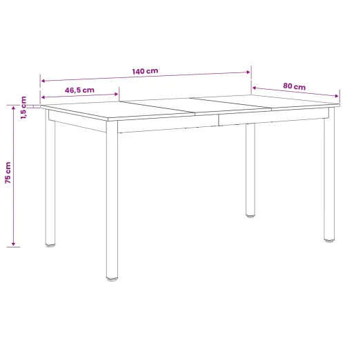 Blagovaonski stolovi 140 x 80 x 75 cm Konstruirano drvo - Dimljeni hrast 140 x 80 x 75 cm Cijena