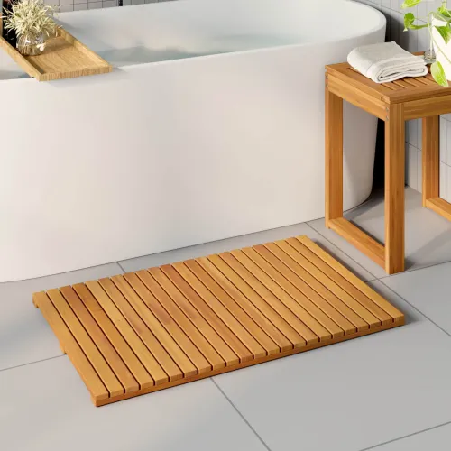Prostirka za kupanje Prirodna 80 x 50 cm Čvrsto drvo akacije - 80 x 50 cm Cijena