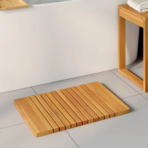 Prostirka za kupanje Prirodna 59 x 40 cm Čvrsto drvo akacije - 59 x 40 cm Cijena