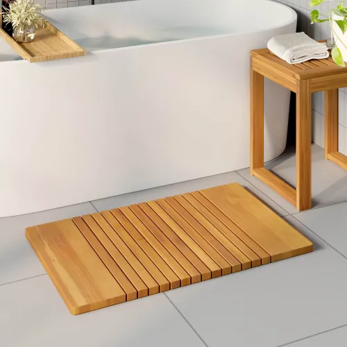 Prostirka za kupanje Prirodna 81 x 50 cm Čvrsto drvo akacije - 81 x 50 cm Cijena