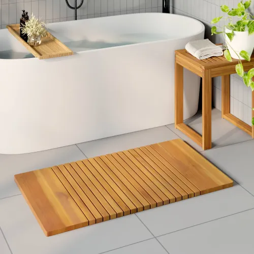Prostirka za kupanje Prirodna 100 x 55 cm Čvrsto drvo akacije - 100 x 55 cm Cijena
