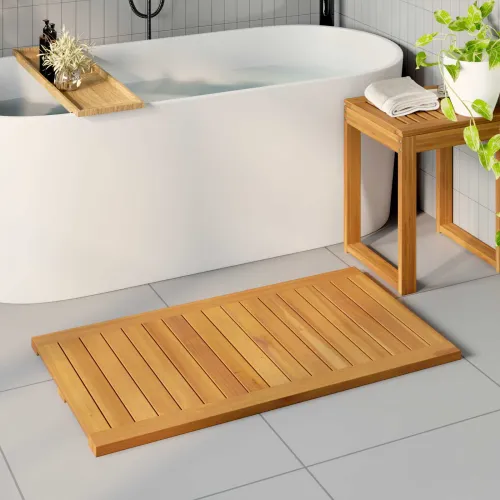 Prostirka za kupanje Prirodna 100 x 55 cm Čvrsto drvo akacije - 100 x 55 cm Cijena