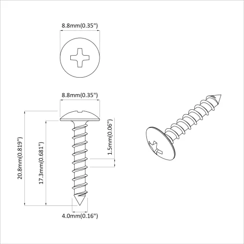 Samoupravni čavao 2 kom. Cinkom premazano 4 x 20 mm Čelik - M4 x 20 mm 2 kom Cijena