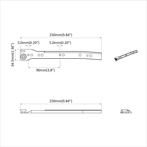 Klizač za ladice 2 kom. Bijela 250 mm Čelik - 250 mm 2 kom Cijena