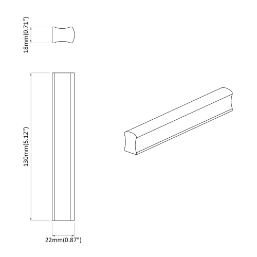 Ravna drška 587 kom. Boja prirodnog drva 130 x 25 x 30 mm - 18 kg (587 kom) Cijena