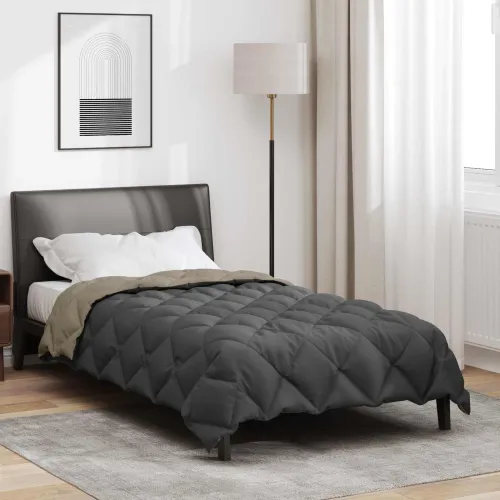 Zimska pokrivača 135 x 200 cm 450 gsm Svjetlosiva i antracit - Svjetlosiva i antracit 135 x 200 cm Cijena