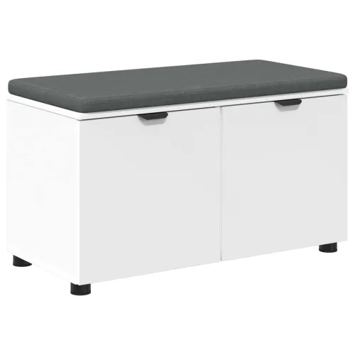 Klupa za hodnik s jastukom s policom Bijeli 80 x 38 x 46 cm - Bijeli 80 cm Cijena