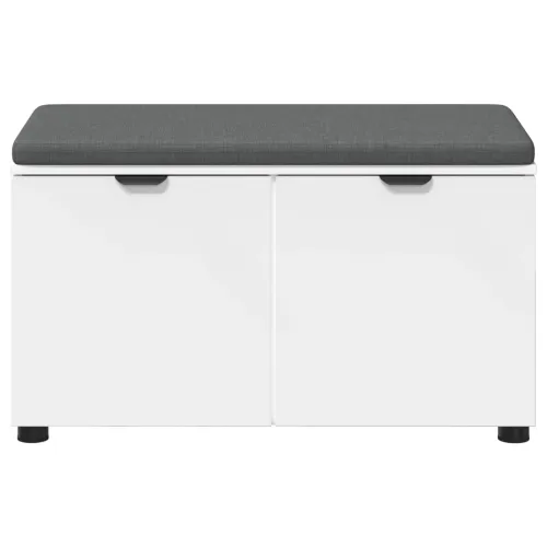 Klupa za hodnik s jastukom s policom Bijeli 80 x 38 x 46 cm - Bijeli 80 cm Cijena
