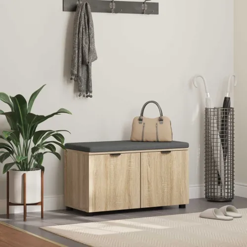 Klupa za hodnik s jastukom Sonoma hrast 80 x 38 x 46 cm - sonoma hrast 80 cm Cijena