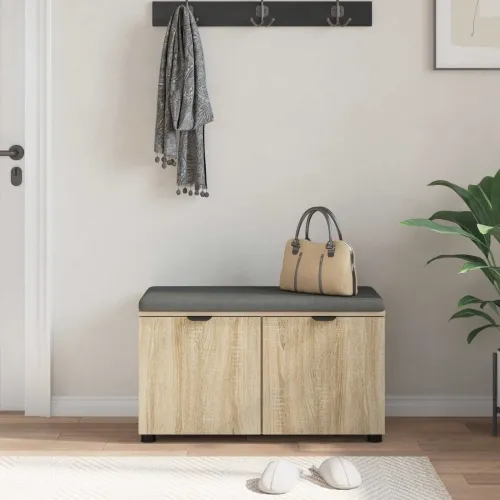 Klupa za hodnik s jastukom Sonoma hrast 80 x 38 x 46 cm - sonoma hrast 80 cm Cijena