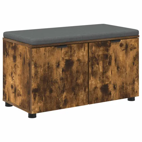 Klupa za hodnik s jastukom Dimljeni Hrast 80 x 38 x 46 cm - Dimljeni hrast 80 cm Cijena