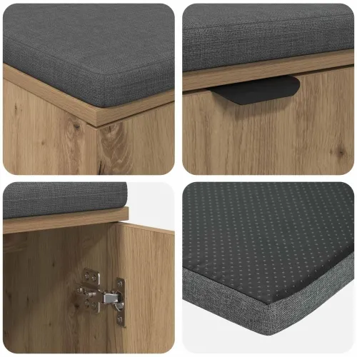 Klupa za hodnik Zanatski Hrast 80 x 38 x 46 cm - Zanatski hrast 80 cm Cijena