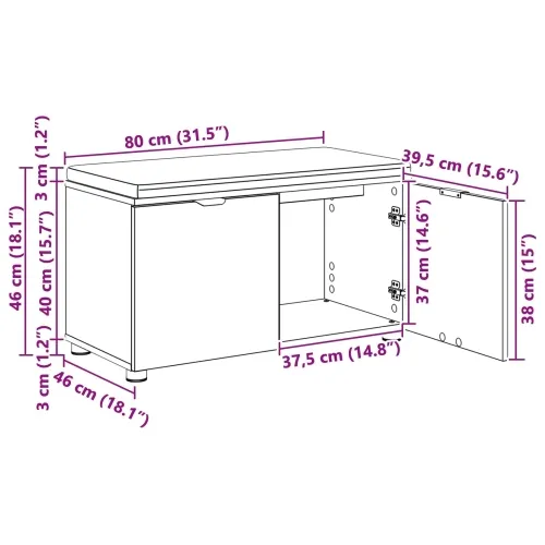 Klupa za hodnik Zanatski Hrast 80 x 38 x 46 cm - Zanatski hrast 80 cm Cijena