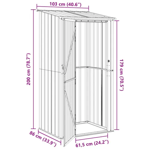 Vrtne šupe Antracit 103 x 86 x 200 cm Metal - Antracit 103 x 86 x 200 cm Cijena