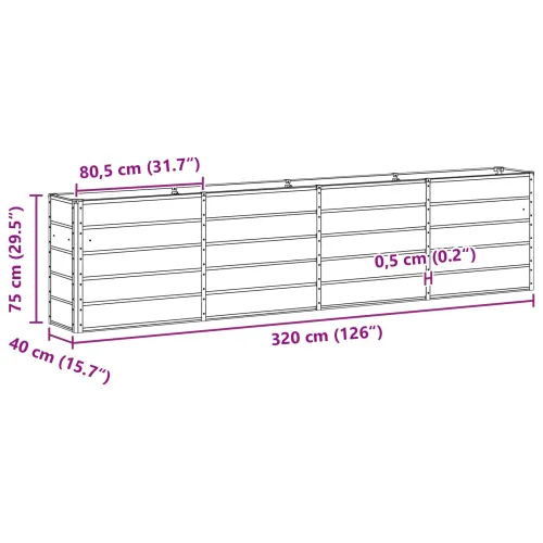 Sadilica Antracit 320 x 40 x 75 cm Čelik - Antracit 320 cm 75 cm Cijena