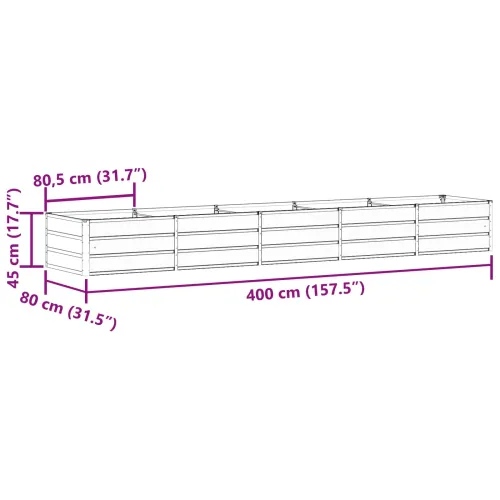 Sadilica Antracit 400 x 80 x 45 cm Čelik - Antracit 400 cm 45 cm Cijena