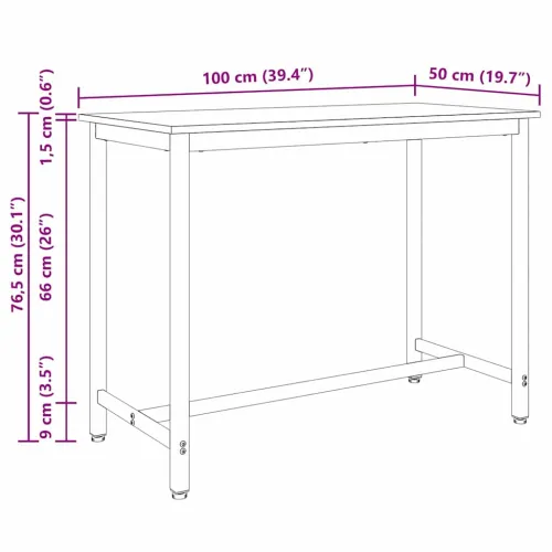 stol Staro drvo 100 x 50 x 76,5 cm Inženjerska drva i čelik - Staro drvo Cijena
