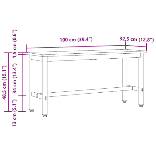 Klupa za blagovanje Siva Sonoma 100 x 32,5 x 48,5 cm - Sivi hrast sonoma 1 Cijena