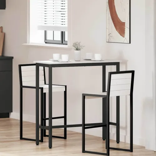 stol Bijelo 100 x 40 x 101 cm Inženjerska drva i čelik - Bijelo 100 x 40 x 101 cm Cijena