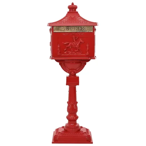 Stojeći sandučić Crvena 42,5 x 29,5 x 117 cm Liveni aluminij - Crvena Cijena