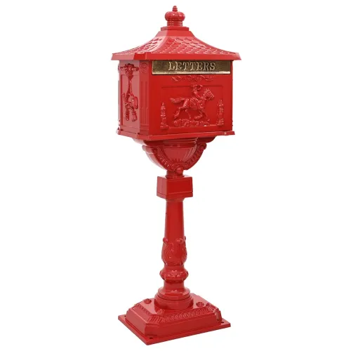 Stojeći sandučić Crvena 42,5 x 29,5 x 117 cm Liveni aluminij - Crvena Cijena