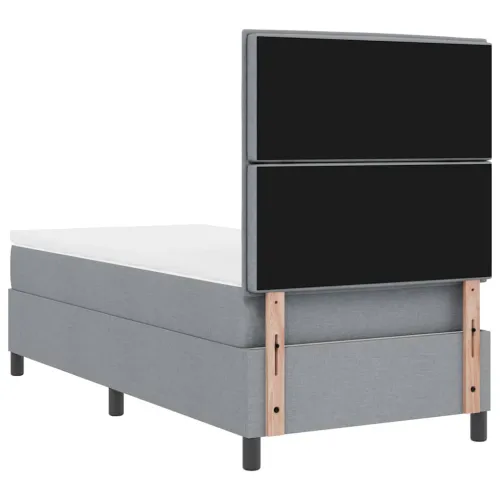 Box spring krevet Svjetlosiva 90 x 200 cm tkanina - Svjetlosiva 90 x 200 cm Dizajn linija Cijena