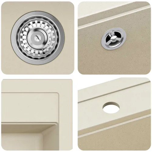 Lavabo - Umivaonik 80% kvarc i 20% smola 470 x 440 mm Bež - Bež 470 x 440 mm Cijena