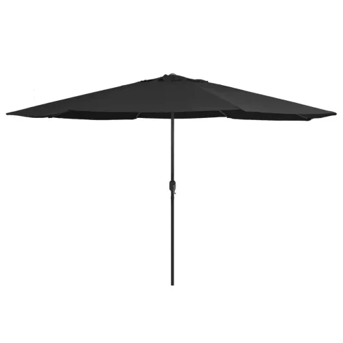 Vrtni suncobran s metalnim stupom 390 cm crni - Crna Cijena