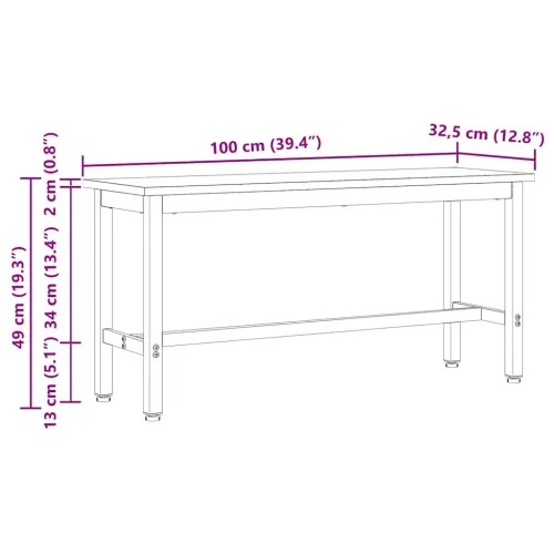 Klupa za blagovanje Bijelo 100 x 32,5 x 49 cm - Bijelo 1 Cijena