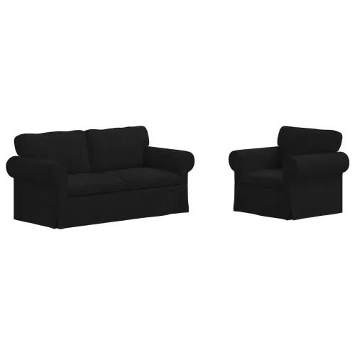 Set sofe 2 kom. Crna tkanina - Crna 1 sjedalo +2 sjedala (140 cm) Cijena